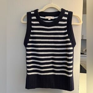 Navy Striped Knit Tank